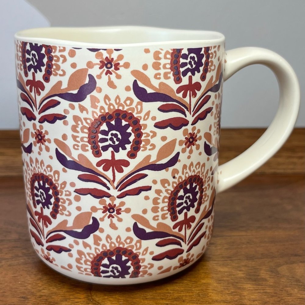 Opalhouse Plum Crumble Stoneware Mug Purple & Ivory Coffee Cup Ruffled Edge Fall